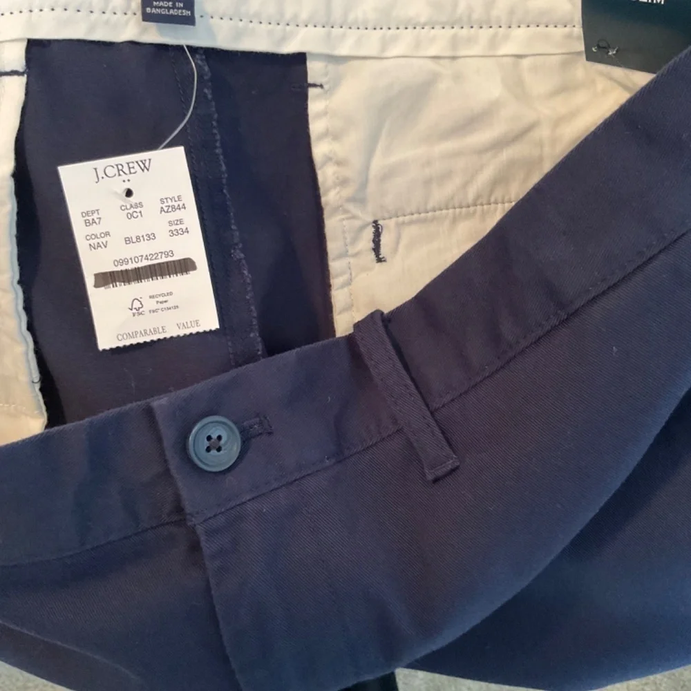 J. Crew Factory Mens Navy Slim Fit Athletic Chino Pants NWT